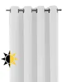 Produktbild: BEAUTEX Verdunkelungsgardine mit Ösen, Blackout Ösenschal Blickdicht abdunkelnd, Größe und Farbe wählbar (Breite: 140 cm, Höhe: 175 cm, Weiß)