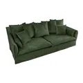 Produktbild: Riess Ambiente Großes 3er Sofa Heaven 200cm dunkelgrün Samt waschbarer Bezug Hussensofa Couch, Ecksofa, Eckcouch, Samtsofa