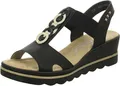 Produktbild: Rieker Damen Keilsandalette 22339-36, 22339-37, 22339-38, 22339-39, 22339-40, 22339-42, 30317-36, 30317-37, 30317-38, 30317-39, 30317-40, 30317-41, 30317-42 RIE-67498 schwarz/black/lightgold 41