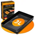 Produktbild: Durandal Grillschale für den Grill und Backofen - Grillmatte für Gasgrill & Holzkohlegrills mit Antihaftbeschichtung - Barbecue schale einfache Reinigung - Grill zubehör - Grillpfannchen - Grillpfanne