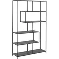 Produktbild: Regal Seaford, Schwarz, Metall, Holzwerkstoff, 6 Fächer, 114x185x35 cm, Typenauswahl, Beimöbel erhältlich, stehend, Wohnzimmer, Regale, Bücherregale