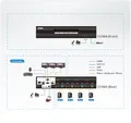 Produktbild: ATEN KVM Switch 4P USB3.0 4K DP Triple View KVMP S KVM-Umschalter USB 3.0 (CS1964-AT-G)
