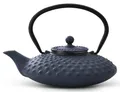Produktbild: Bredemeijer Gusseisen Teekanne 0,8 L - blaue Noppenstruktur & Edelstahlfilter