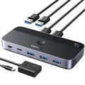Produktbild: Switch, USB-Verteiler, USB 3.0, 3x USB-A, 1x USB-C + 2x kabel USB-A, Ugreen CM662, Schwarz