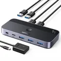Produktbild: Ugreen - Hub - Adapter - Cm662 Usb 3.0 Switch 2-in-4 Switch + 2x Usb-a Kabel - Schwarz
