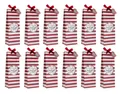 Produktbild: Spetebo Flaschenträger Flaschen Tüte rot weiß - 12er Set (Set, 12-St., Geschenktüten), Papier Geschenk Tasche