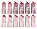 Produktbild: Flaschen Tüte rot weiß - 12er Set - Papier Geschenk Tasche Weihnachten Nikolaus