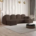 Produktbild: Masseno Ecksofa NUBERO mit Schlaffunktion U-Form, Sofa mit Bettkasten, Wohnzimmersofa, Couch, Soffa, Bettsofa, Couchgarnitur- Braun, QUELLE 25 - Braun