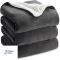 Produktbild: Sherpa Wolldecke 230x270 cm Flauschig Anthrazit