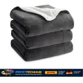 Produktbild: Sherpa Wolldecke 230x270 cm Anthrazit Kuscheldecke