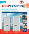 Produktbild: tesa Powerstrips Haken Large, eckig, chrom 135340