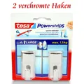 Produktbild: tesa Powerstrips® Haken -1 Pack = 2 Klebehaken - Selbstklebend o.Bohren silbern
