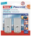 Produktbild: tesa Powerstrips selbstklebende Haken bis 2kg ablösbar eckig chrom 2 Stück