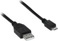 Produktbild: USB-A-auf-Micro-B-Kabel, 0,6 m, schwarz 2,5 W, 0,5 A, 480 Mbit/s, USB 2.0