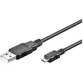Produktbild: Usb 2.0 Hi-speed-kabel, Schwarz, Usb-2.0-stecker (typ A) Usb 2.0-micro-stecker (typ B). Kabellänge 0.6 M