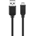 Produktbild: USB Kabel 2.0 Hi-Speed Schwarz 0.6 m Micro Stecker Datenkabel Ladekabel