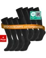 Produktbild: sockenkauf24 Stützkniestrümpfe Kompressionsstrümpfe Reisestrümpfe Stützstrümpfe mit Kompression (Schwarz, 4-Paar, 39-42) aus Baumwolle für Damen & Herren mit Komfortbund