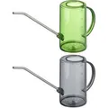 Produktbild: Relaxdays Gießkanne 2er Set Kunststoff Edelstahl Grau Grün Mit Skala 1, 19,5 cm x 10 cm x 34 cm 180 g