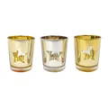 Produktbild: Unbekannt Glas- TEELICHT Set Star Big. 3 Stück Teelichtglas Stern ca 8,3 cm. Gold -39