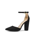 Produktbild: Damen Coco High Heels Chunky Block Pumps Spitzeschuh Geschlossene Zehen Knöch...