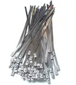 Produktbild: 100 Stück Edelstahl Kabelbinder 300mm x 4,6 mm Stahlkabelbinder Stahlband Hitzeschutzband V2A 304