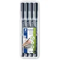 Produktbild: Staedtler Permanentmarker Lumocolor 318-9WP4HZ, Strichbreite 0,6 mm, schwarz, 4 Stück