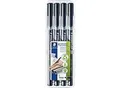 Produktbild: STAEDTLER Lumocolor Universal Permanentmarker 97% Recycelt Fein Rundspitze 0.6 mm Schwarz Nachfüllbar 4 Stück