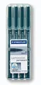 Produktbild: STAEDTLER permanenter Universalstift Lumocolor, wisch- und wasserfest, sekundenschnell trocken, nachfüllbar, Linienbreite 0,6 mm, 4 schwarze Marker in stabiler STAEDTLER Box, 318-9WP4HZ