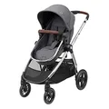 Produktbild: Maxi-Cosi Zelia Luxe 2-in-1-Kinderwagen, wendbarer Sitz, einhändig zusammenklappbar, geeignet von Geburt bis ca. 4 Jahren, 0-22 kg, Twilllic Grey