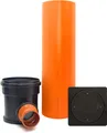 Produktbild: KG Kontrollschacht Revisionsschacht Abwasserschacht Schacht DN315 / 2 x DN110, Rohr, Deckel quadratisch voll, Komplett SET