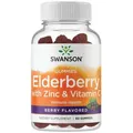 Produktbild: Swanson Elderberry Gummies with Zinc & Vitamin C, Berry - 60 (315,00 EUR/kg)