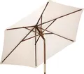 Produktbild: Sonnenschirm Sunshine 240 cm weiß Balkonschirm rund als hochwertiger Schattenspender knickbarer Marktschirm Holzschirm für Garten Terrasse Balkon