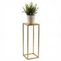 Produktbild: FRAMADO - Pflanzenständer Ferro - 24x24x70cm - Farbe Gold - für Zimmerblumen - Metallregal - Dekorativer Tisch - Blumenständer - für Zimmerecke, Wohnzimmer, Balkon