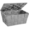 Produktbild: Wenko Aufbewahrungskorb Adria mit Deckel, 2L, 19 x 10 x 14 cm, Kunststoff, grau