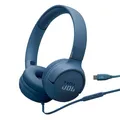 Produktbild: JBL TUNE 520C USB-C kabelgebundener On-Ear-Kopfhörer Mikrofon blau