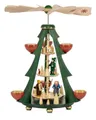 Produktbild: Richard Glaesser Weihnachtspyramide Teelichtpyramide Baumpyramide Waldleute bunt 3-stöckig, Handwerkskunst original Erzgebirge