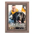 Produktbild: VictoR Bilderrahmen Boho Braun in 15x21 cm (A5) - Leiste: 30x16mm - Fotorahmen Vintage Deko Rustikal - Bilderrahmen Braun 15x20 - Landhaus