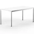 Produktbild: SYSTEM8X Höhenverstellbarer Schreibtisch 120 x 80 cm in Weiss - Für Büro/Home-Office im Metall Chrom Design