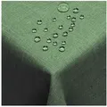 Produktbild: DecoHomeTextil Heimtextilmanufaktur Tischdecke Leinen Optik Tischdecke Tischtuch Abwaschbar Wasserabweisend grün Eckig 110 x 110 cm