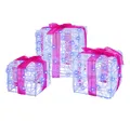 Produktbild: vidaXL Christbaumschmuck Geschenkbox mit 60 LEDs 3 pcs Blau 20 x 20 x 20 cm Acryl (3-tlg)