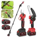 Produktbild: Akku-Hochentaster + Akku-Astschere 3 in 1 Bürstenlose Akku Kettensäge Elektrisch Gartenschere Bis zu 2 m ausziehbar mit 2 Akkus