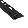 Produktbild: Quadrat Edelstahlschiene Fliesenprofil V2A 2,5m 10mm schwarz anthrazit gebürstet