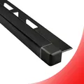 Produktbild: Quadrat Edelstahlprofil Fliesenschiene V2A 2,5m 10mm schwarz anthrazit gebürstet