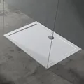 Produktbild: doporro Duschtasse Duschwanne 90x120x4 flach aus Acryl in Weiß Rechteckig DIN-Anschlüsse für bodenebene Montage geeignet Faro2