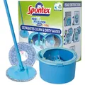 Produktbild: Spontex Aqua Revolution System X'tra Bodenwischer- und Eimerset mit kostenlosem Ersatzbezug | Trennt sauberes und schmutziges Wasser| Mopp mit Drehgelenk und Mikrofaser-Ersatzbezügen