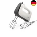 Produktbild: Philips Handmixer, 450 W, 5 Geschwindigkeiten plus Turbo, weiß/grau (HR3741/00)