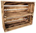 Produktbild: 2er Set Holzkiste Groß Aus Holz - massive Weinkisten Vintage 50x20x15cm - Holzbox Für Aufbewahrung, Holzregal - Robuste Obstkisten & Apfelkisten - Deko Kiste Für Küche, Wohnzimmer - Kiste Geflammt