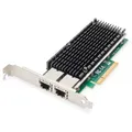 Produktbild: DIGITUS 10Gbps Dual Port Ethernet Server Netzwerkadapter PCIe X8, Intel X540 BT2