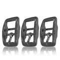 Produktbild: Ganzoo Gürtelschnalle aus Metall, 3 Stück im Set, Gürtelschnallen für Damen und Herren, Buckle, 20 mm Schlitzmaß, Dornschliesse, Belt, auch für Biothane Adapter (Titan)
