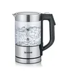 Produktbild: SEVERIN Digitaler Mini Glas Wasserkocher, kompakter Wasserkocher mit Temperaturauswahl, elektrisch, mit Kalkfilter, 0,5L, Edelstahl-gebürstet, Glas, schwarz, WK 3458